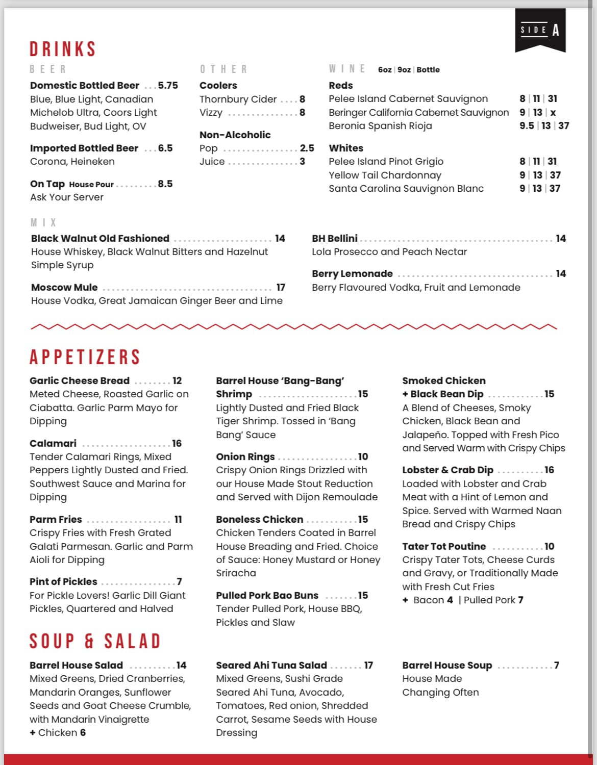 Menu Page 1